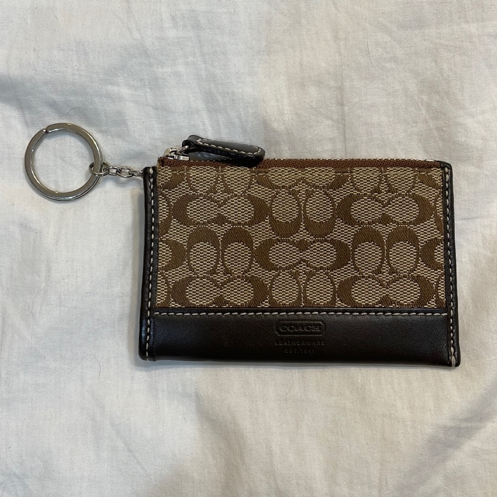 Coach mini wallet/card holder with key ring